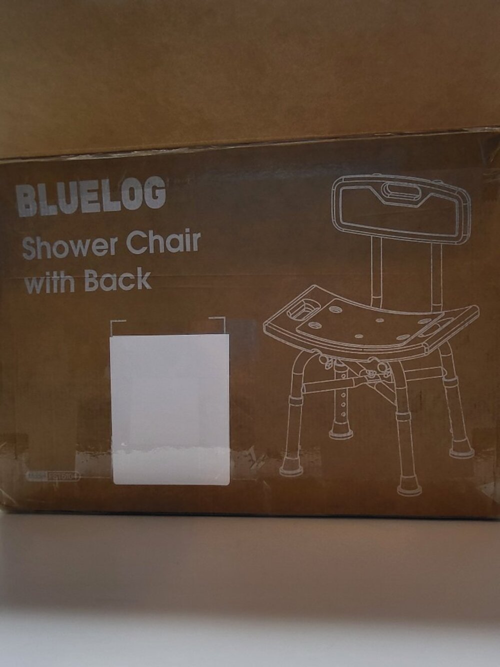Bluelog Shower Chair with Back New Open Box Unisex Adult Bathing Accessory